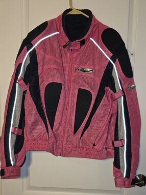 Nitro Racing Pink Women’s  Motorcycle Jacket with Elbow Armor XXL